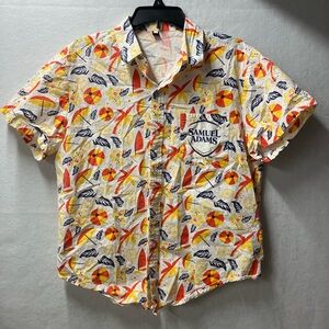 SAMUEL ADAMS BEER HAWAIIAN ALOHA BAHAMA BEACH SHIRT Adult Small